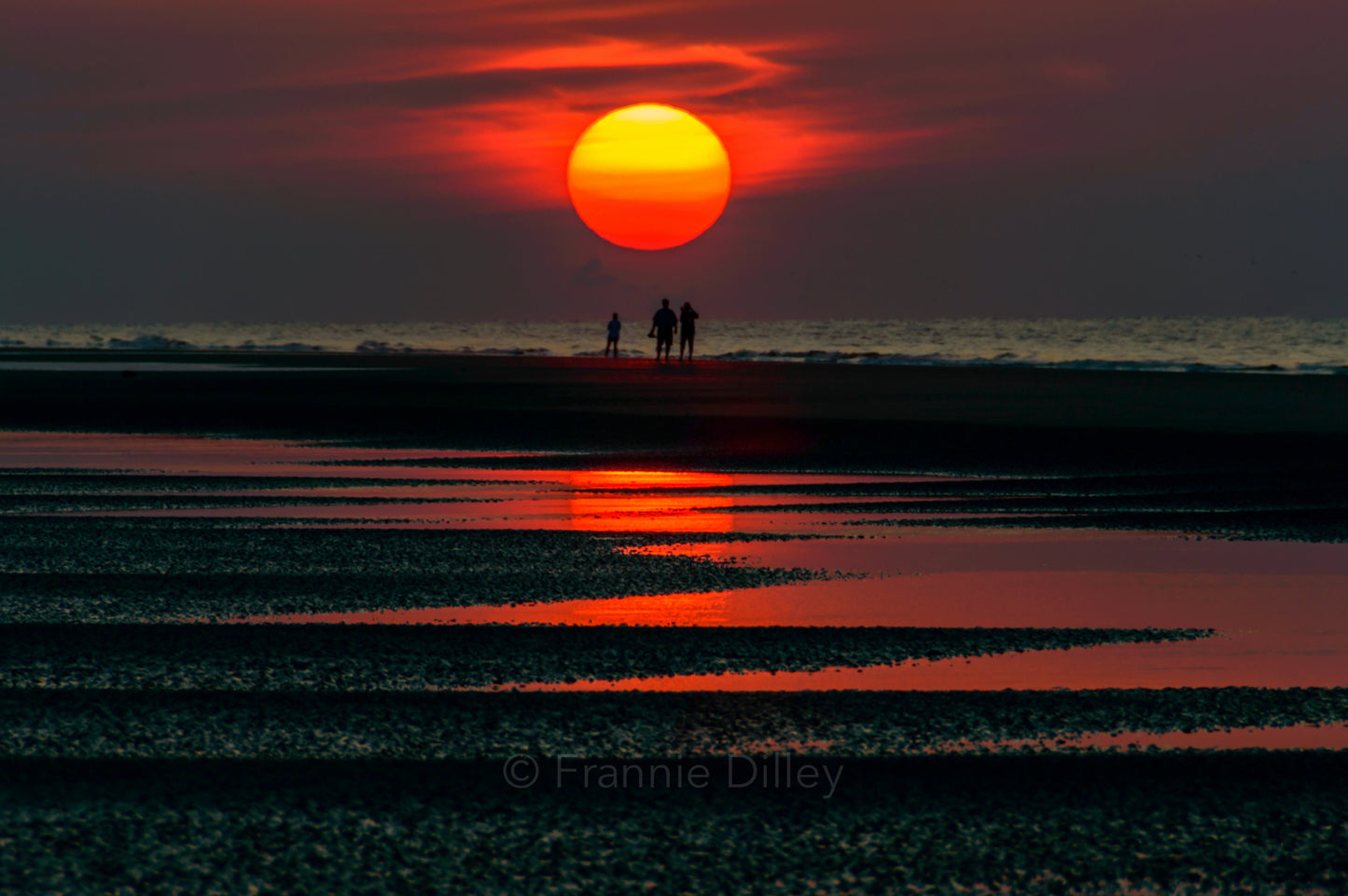 Hilton Head Island, Photograph Print, Wall Art, Home Décor, Landscape Print, Coligny Beach, Sunrise, Reflections, South Carolina, Red Sun,.