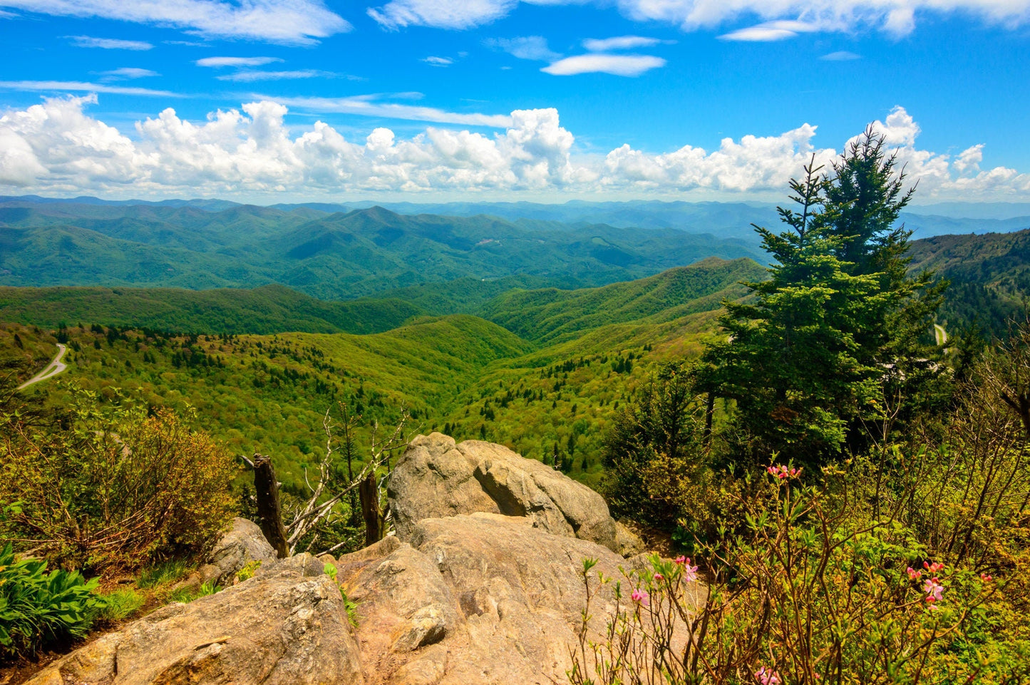 Waterrock Knob, Mountains, Spring, Scott Creek, Blue Ridge Parkway, North Carolina, Landscape Photograph.