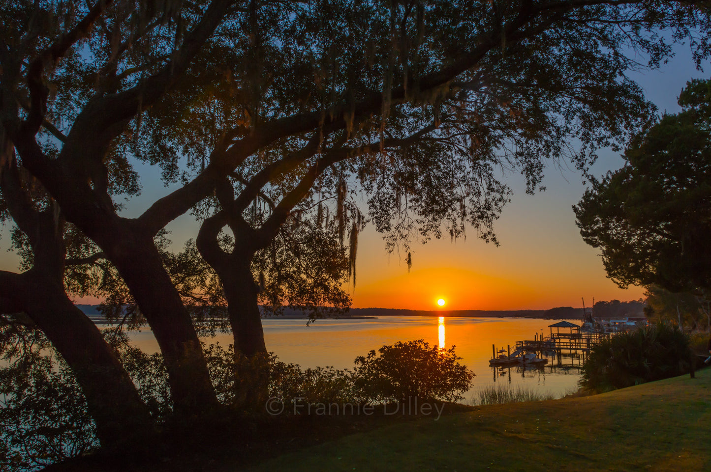 May River, Sunset, Bluffton, Church of the Cross, Oak Tree, River, Landscape Photograph, Hilton Head Island, South Carolina