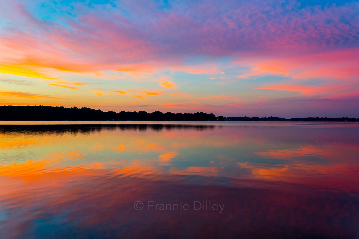 Lake Norman, Mooresville, Charlotte,Reflections, North Carolina,Sunrise, Colorful, Painted Sky, Pink and Purple Clouds, Landscape Photograph