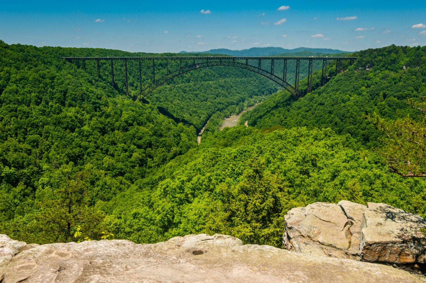 New River Gorge, New River Gorge Bridge, Cliffs, Fayetteville, West Virginia, Spring, River, Landscape Photograph,