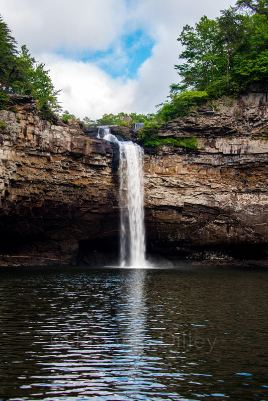 DeSoto Falls, Little River, Mentone, Alabama, Waterfalls, Cliffs,Lake, Hiking, Photograph Print, Metal, Vertical, Frannie Dilley Photography