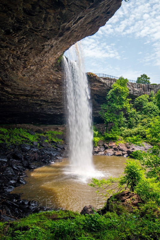 Noccalula Falls Park,Spring,Waterfalls,Gadsden,Alabama,Black Creek Gorge, Hiking, Vertical Photograph Print,Metal,Frannie Dilley