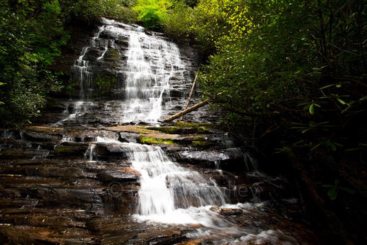 Spoonauger Falls, Waterfalls, Waterfall, Mountain Rest, SC, Burrells Ford, Chattooga River Trail, Landscape Photograph Print, Frannie Dilley