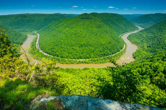 New River Gorge, Cliffs, Fayetteville, Grandview, Horseshoe, West Virginia, Spring, River, Landscape Photograph