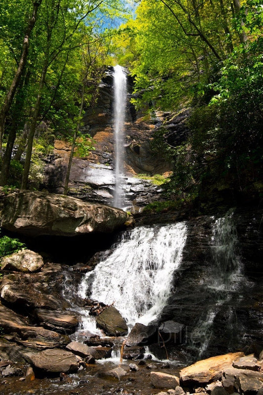Rainbow Falls, SC, Jones Gap State Park, Mountain Rest,Waterfalls, Saluda,Cox Camp Creek, River, Print, Vertical Photograph,Frannie Dilley,